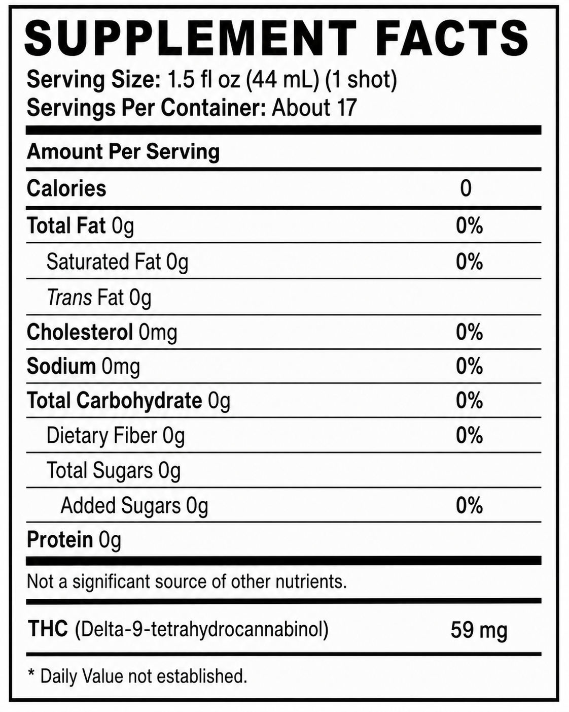 1000mg unflavored alcohol alternative supplement facts