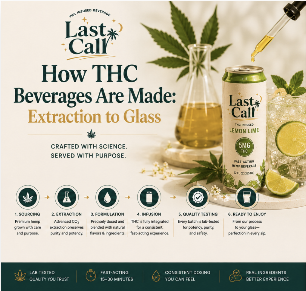 How THC Beverages Are Made: Extraction to Glass