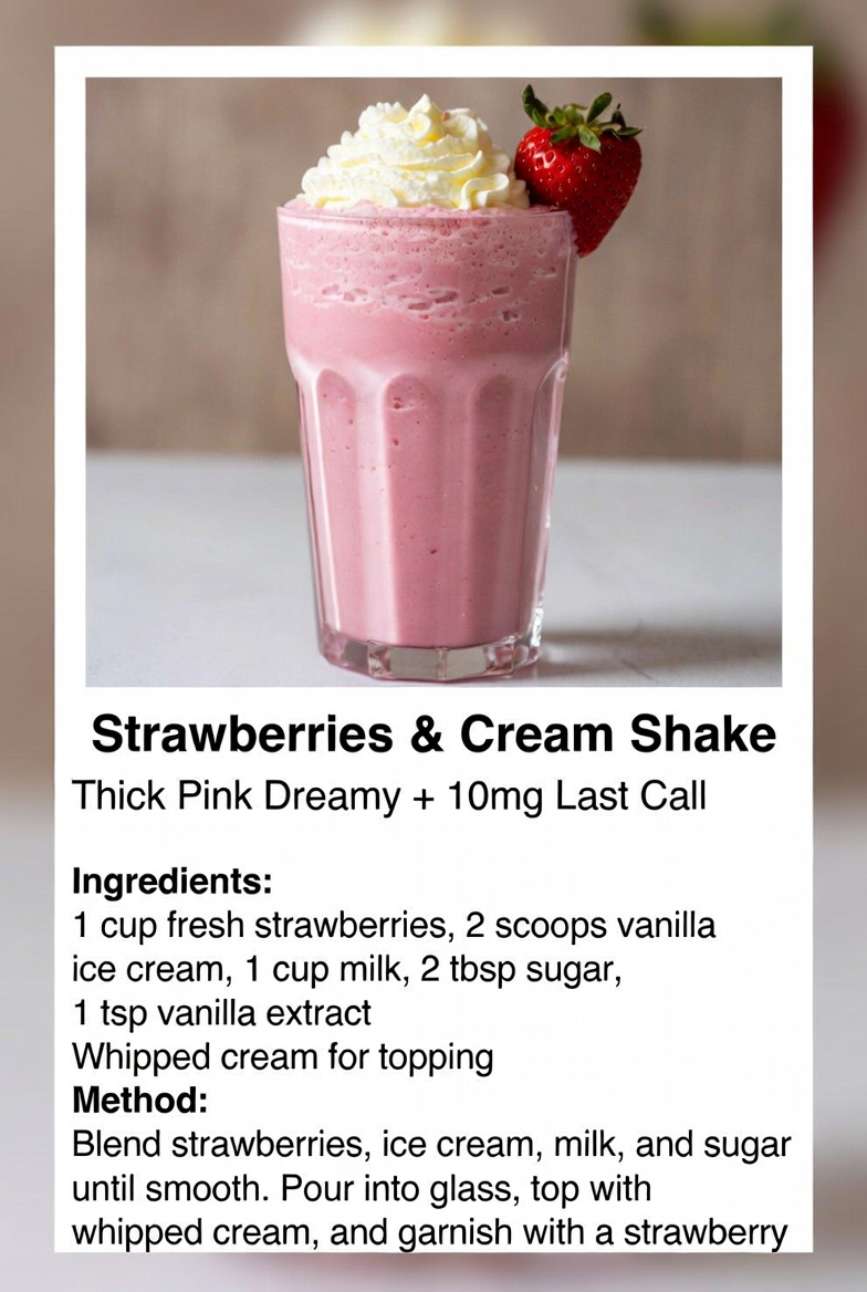 Strawberries & Cream Shake THC mocktail made with Last Call
