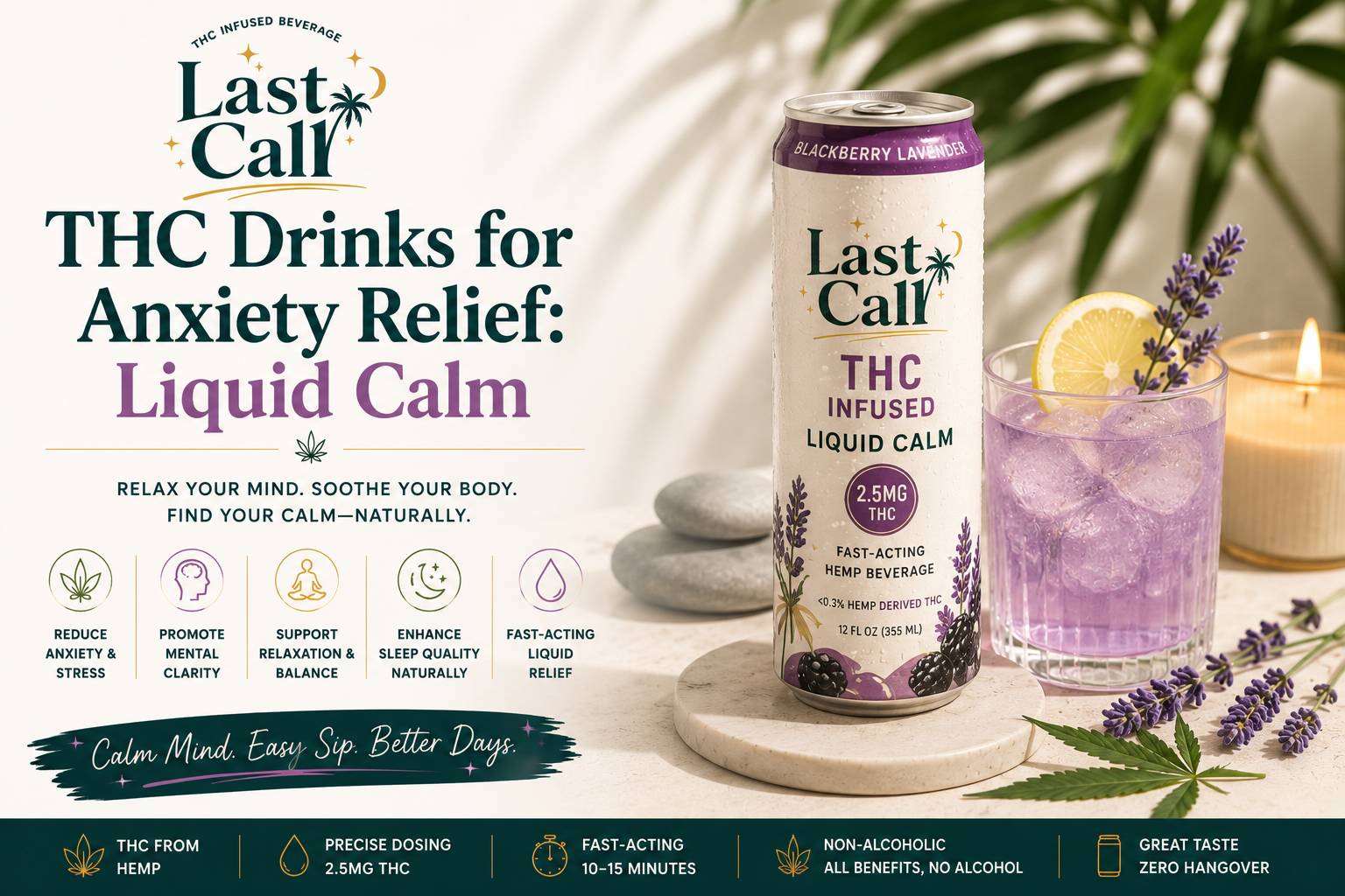 THC Drinks for Anxiety Relief: Liquid Calm